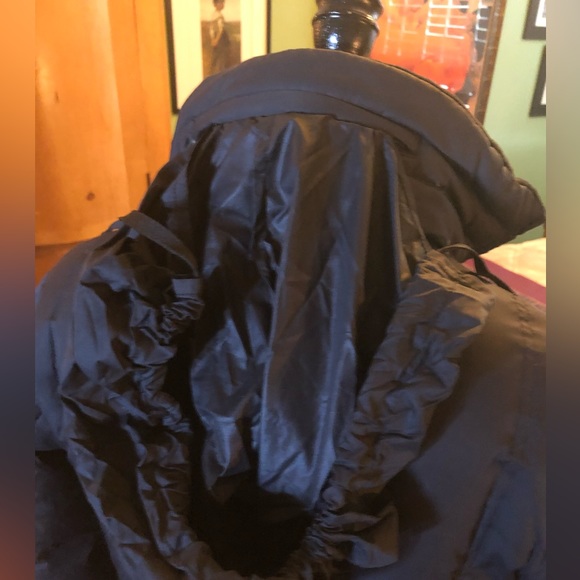 Athleta Down Puffer Parka Jacket dual zipper Coat with hood & embroidered detail - Picture 10 of 12